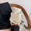 Bolsa Pequena de Verão 2026 Novo Estilo Bolsa de Balde Casual com Corrente Bolsa Transversal Casual Simples Bolsa de Mão com Pérolas para Mulheres