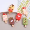 Brinquedos Criativos de Comida Sorvete de Chocolate DIY Feito à Mão Acessórios de Cola de Chantilly Acessórios de Resina Joias Grampo de Cabelo Materiais Venda por Atacado