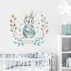 Pegatinas de Pared Autoadhesivas de Conejo de Pascua de Dibujos Animados para Niños, Pegatinas Decorativas de Pared de Fondo para Habitación Infantil Br64009