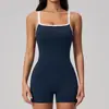 Venta al por mayor de Ropa de Yoga Transfronteriza, Nuevo Mono Deportivo de Pilates, Cuello Cuadrado, Espalda Bonita, Pico Profundo, Ropa de Fitness Adelgazante para Mujer, Dropshipping
