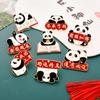 Panda Metal Broche Mochila Estudante Bonito Acessórios Pingente Texto Inspirador Distintivo Prêmio Pequeno Presente