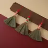 Decoración colgante de puerta para inauguración de casa, plántula de sorgo, escoba pequeña, mesita de noche para bebé, durmiendo, escoba mini hecha a mano, carácter de la suerte, regalo