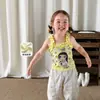 Roupas Infantis Inco Colete para Meninas Regata de Verão Fina Desenho Animado Super Fofo Roupas Infantis Classe A Sem Mangas Top de Bebê
