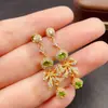 Venta al por mayor de fábrica Populares Pendientes de Tsavorita Natural Plata S925 Incrustación Piedra Principal 3*4 Joyería de Lujo Venta Directa de Fábrica