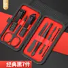 Set de Cortauñas, Completo Negro y Rojo de 24 Piezas, Cortauñas Angulado, Tijeras para Uñas, Pinzas para Cutícula de Pedicura, Herramienta de Manicura