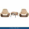 Villa con Patio Silla de Mimbre de Ocio Exterior Impermeable Protección Solar Silla Tejida de Mimbre Mesa de Café Hotel B&B Juego de Sofá de Mimbre