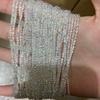 Cuentas de vidrio de imitación de circón de aproximadamente 2 mm, color AB, blanco, cuentas sueltas para bricolaje, collar, pulsera, horquilla, accesorios