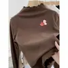 Camiseta Térmica Base para Niñas para Primavera, Otoño e Invierno 2025, Nueva Camiseta Cálida Infantil con Borde Fruncido, Top Elegante Ins