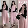 2026 Nuevo Estilo Coreano 100% de descuento Elegante Estilo Vacacional Vestido de Maternidad tipo camisón + Cárdigan con Protección Solar Conjunto de Dos Piezas para Maternidad