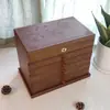 Caja de joyería de madera maciza Xianglong, caja de almacenamiento, estilo antiguo, gran capacidad, diseño chino, de alta gama, exquisita, para uso doméstico, adecuada para almacenar coleccionables y adornos