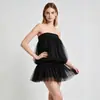Vestido Tube de Verão Europeu e Americano Cor Sólida Casual Saia Bufante Moda Sexy Saia Curta Transfronteiriço Amazon Moda Feminina