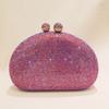 Bolso Jiaxili de Diamantes Calientes Nuevo Diamante Caliente Diamante Completo Diamante Caliente Bolso de Noche Dulce Dama Color Puro Pedrería Bolso de Cadena