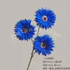Ramo de 3 flores de crisantemo artificiales para decoración de escena de boda, materiales DIY, flores falsas para arreglos decorativos, al por mayor