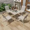Mesa y silla de exterior madera plástica juego de tres o cinco piezas patio anticorrosión impermeable Protección Solar combinación Ocio exterior balcón jardín