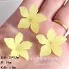 Contas Imitação Flor Acrílico Fosco Transfronteiriças com Furo Central, Folhas e Pétalas Coloridas Galvanizadas para Pulseiras DIY, Grampos e Acessórios de Cabelo