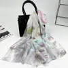 Novo Lenço Longo Versátil DIY 50*160 Chiffon Lenço Longo de Seda Lenço Georgette Semelhante à Seda Lenço Fino para Todas as Estações