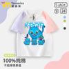 Camiseta de Manga Curta de Algodão Puro para Crianças de Grupo Feminino Kpop Hunter Primavera e Verão Casual Tops de Verão de Meia Manga para Crianças