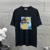 Camiseta unisex de algodón 100%, cuello redondo, manga corta, corte holgado, casual, moderna, con estampado de letras Hermes transfronterizo, AMS Emma S100