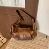 Bolso Retro de Piel Suave Fruncido para Mujer 2024 Nuevo Casual Versátil para el Trabajo Bolso de Hombro Único Forma de Empanada Estilo Coreano Bolso Cruzado
