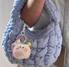 Llavero con colgante de bola de carbón de dopamina, pequeño, para bolso, mochila, muñeco colgante para teléfono móvil, de peluche.