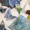 Serie de Pinturas al Óleo de Girasol y Cielo Estrellado Hecho a Mano DIY Origami Vintage Papel Cuadrado Creativo Papel de Origami de Grulla