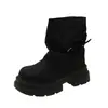 Botas Martin de Puño Corto Color Melanoidio para Mujer 2026 Otoño/Invierno Nuevo Estilo Zapatos Marrones Estilo Británico Retro Punta Redonda Suela Gruesa Botas para Pantalón