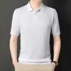 Camiseta de Punto Transpirable de Manga Corta para Ordenador, Camiseta Casual con Cuello para Hombres Jóvenes y de Mediana Edad, Top de Camisa Polo de Moda para Hombre