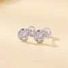 Pendientes de Plata de Ley S925 con Circonita Ovalada Yuebao Jewelry, Estilo Ins Fresco y Moderno, Únicos y Elegantes, Adecuados para Orejas Perforadas, Pendientes para el Día a Día