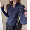 Camiseta de Manga Longa com Gola Meio Zíper em Mistura de Tencel e Lã para Outono e Inverno, Camada Base de Gola Alta, Peça para Usar por Cima