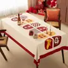 2026 Nuevo Modelo Cubierta Decorativa de Año Nuevo Tela Mantel de Mesa Mantel Festivo Impermeable a Prueba de Aceite Lavable Año del Caballo Mantel para Mesa de Café