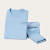 Traje de ropa interior para niños y niñas, cómodo de terciopelo a rayas, ropa de otoño, pantalones largos, ropa para niños medianos y grandes, traje de pijama cálido de otoño e invierno