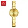 Reloj de Marca Fate Love Patrón de Bambú Correa de Acero Dos Manecillas Esfera Pequeña Reloj de Cuarzo Resistente al Agua Lujo Ligero Reloj para Mujer