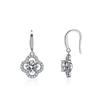 Aretes de Trébol de Cuatro Hojas de Plata Esterlina S925 Chapados en Platino Color D Moissanita de Un Quilate en Forma de Lágrima de Longitud Media para Mujer al Mayoreo