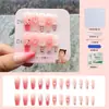 Venta Directa Personalizada de Fábrica Uñas Cortas, Medias y Largas para Manicura, Uñas Portátiles de Fototerapia Hechas a Mano, Pegatinas para Uñas, Estilo de Lujo Accesible 24 Piezas