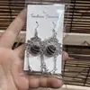 Pendientes de Pieza Bordada Vintage Bordados a Mano de Estilo Étnico de Moda, Colgantes de Oreja Pequeños Cortos con Borlas, Joyería de Plata Miao de Yunnan para Mujeres