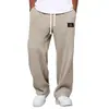 Calça Casual Simples e Estilosa para Homens, Verão Fina Respirável Waffle Estilo Americano Reta Solta Tendência Calça Unissex