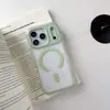 Funda magnética para teléfono Macaron de alta transparencia dos en uno, adecuada para Apple 17Promax, cobertura total 15, moderna 12, funda suave 11