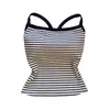 Camisola de Rayas Contrastantes Estilo Coreano Chaleco Pequeño para Mujer Verano Nicho Ajustado Corto Sexy Chica Caliente Hermoso Top Exterior