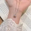 Directo de Fábrica Set Completo de Diamantes Cristal Amarillo Natural Flor de Hielo Lujo Ligero Set de Tres Piezas Pendientes Collar Anillo Venta al por Mayor en Stock