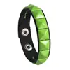 16 estilos de pulseras punk cool callejeras europeas y americanas personalizadas para discotecas, de color oscuro, con remaches cuadrados, para parejas, en combinación de cuero
