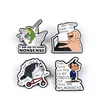 Insignias Divertidas de Animales de Dibujos Animados Rana Divertida Montando un Ganso Cachorro Trabajo Accesorios Lindos Broche Directo del Fabricante