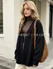 Amazon Cardigan de Punto con Cuello en V Estilo Perezoso Nuevo Otoño/Invierno para Mujer Suelto de Longitud Media Suéter Abrigo de Color Sólido