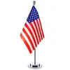 Produto de exportação mais vendido da Amazon: Bandeira de mesa de mastro único americana e sul-africana com suporte de bandeira de metal, conjunto de decoração de suporte de bandeira pequeno para sala de conferências