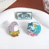 Broche de Praia Onda de Tubarão Fofo Novo Estilo Transfronteiriço Insígnia de Acessório de Metal Série Oceano Desenho Animado Criativo