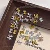 Accesorios para Uñas con Moño Retro Tridimensional Color Dorado y Plateado Pajarita Serpentina Resina Dulce Fresca Decoración de Uñas con Moño