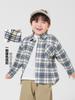 Camisa de Algodão Puro de Manga Longa para Meninos, Estilo Outono e Primavera Roupas Infantis, Camisa Xadrez Infantil, Blusa de Outono, Tendência