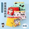 Ropa interior de algodón 100% clase a para niños con diseño clásico de dibujos animados, calzoncillos bóxer transpirables y que no aprietan para niños mayores