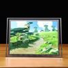 Marco de Fotos de Cristal con Encaje Dorado y Plateado, Periférico de Anime, Marco de Fotos Decorativo Hecho a Medida para Sala de Estar y Dormitorio, Hecho a Mano