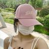 Gorra de béisbol de copa vacía para circunferencia de cabeza grande, visera ancha para mujer, gorra con protección solar, gorra de verano combinable, para cara pequeña, se puede atar para coleta