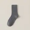 Meias de Lã para Outono e Inverno, Espessadas e Forradas com Fleece, Quentes e Resistentes a Odores, Meias de Cano Médio para Mulheres, Costela Dupla, Cor Sólida, Meias Longas Arredondadas
